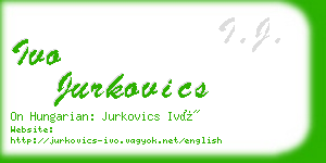 ivo jurkovics business card